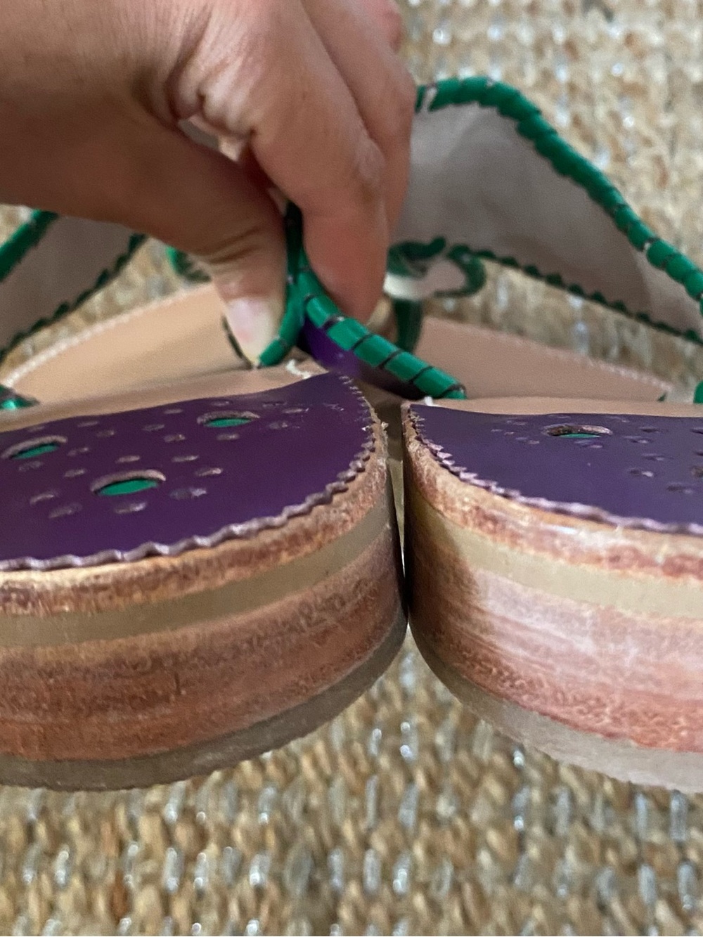 Rare Jack Rogers x Kenny Scharf Limited Edition Daisy Sandal Purple Green 10M - Picture 8 of 10